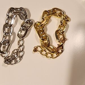 Gold and Silver Chain Link Bracelets